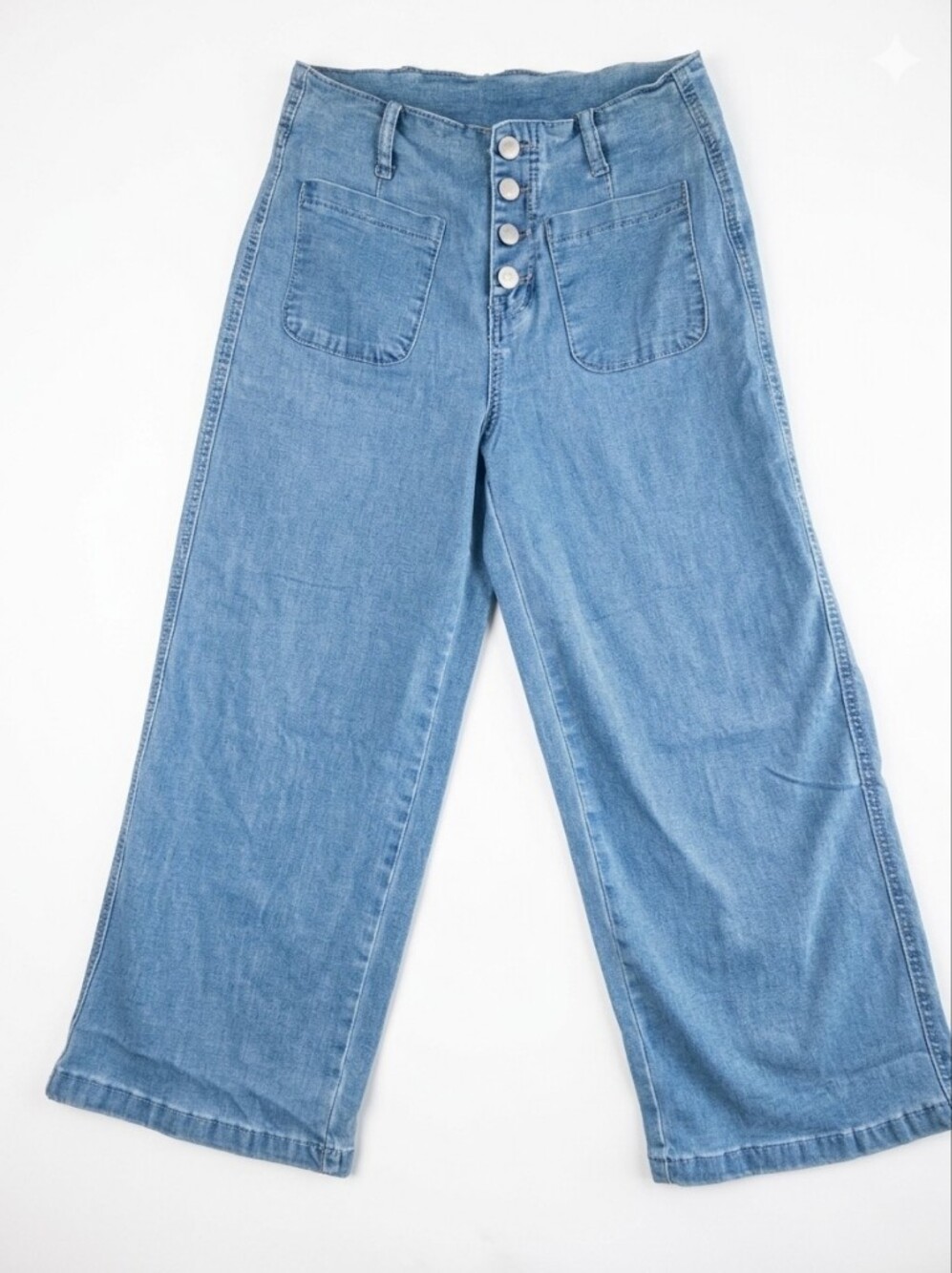 Brand New Amazon High-Waist Wide-Leg Women’s Jeans - Light Blue Size 4 Short